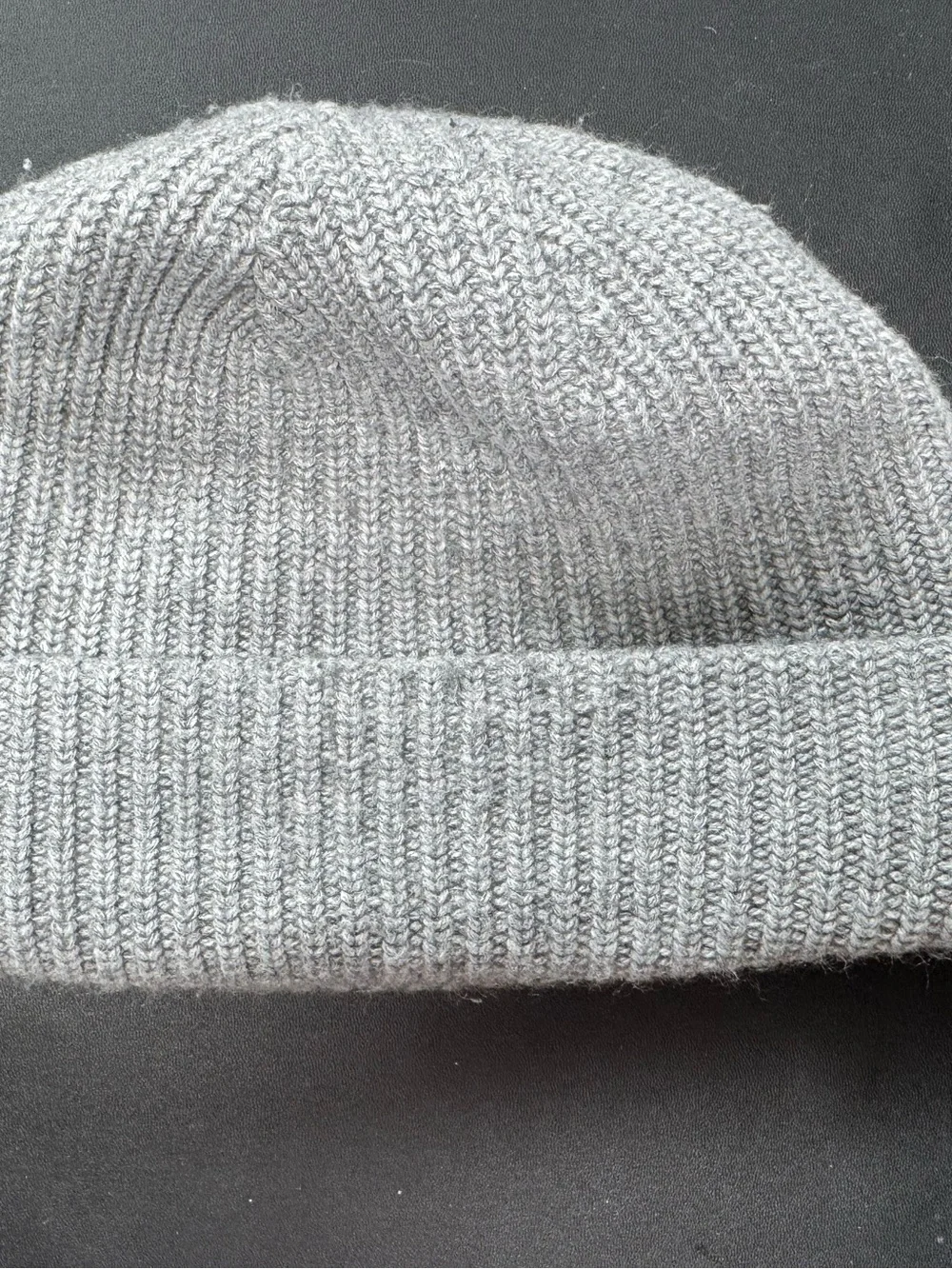 The North Face Men's Light Gray Ribbed Cuff Beanie